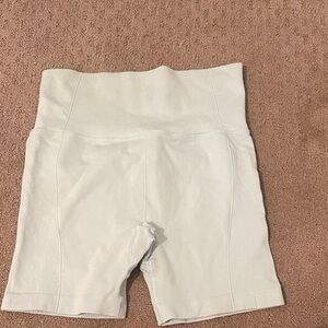 Women's High-Waisted Light Gray Shorts